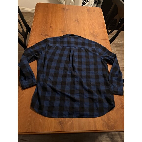 St. John’s Bay Men’s XXL Buffalo Plaid Flannel Shirt Blue Black Long Sleeve - Picture 4 of 4